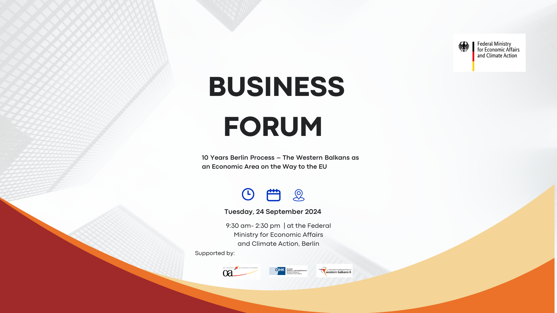 Business Forum: 10 Years Berlin Process – The Western Balkans as an Economic Area on the Way to the EU