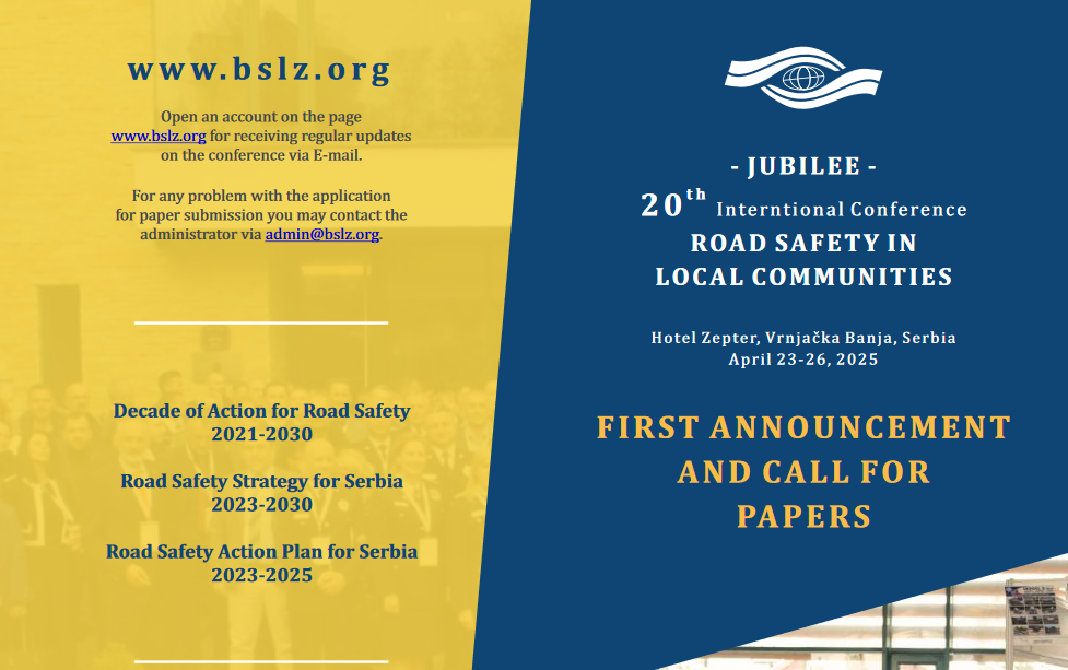 20th International Conference on Road Safety in Local Communities