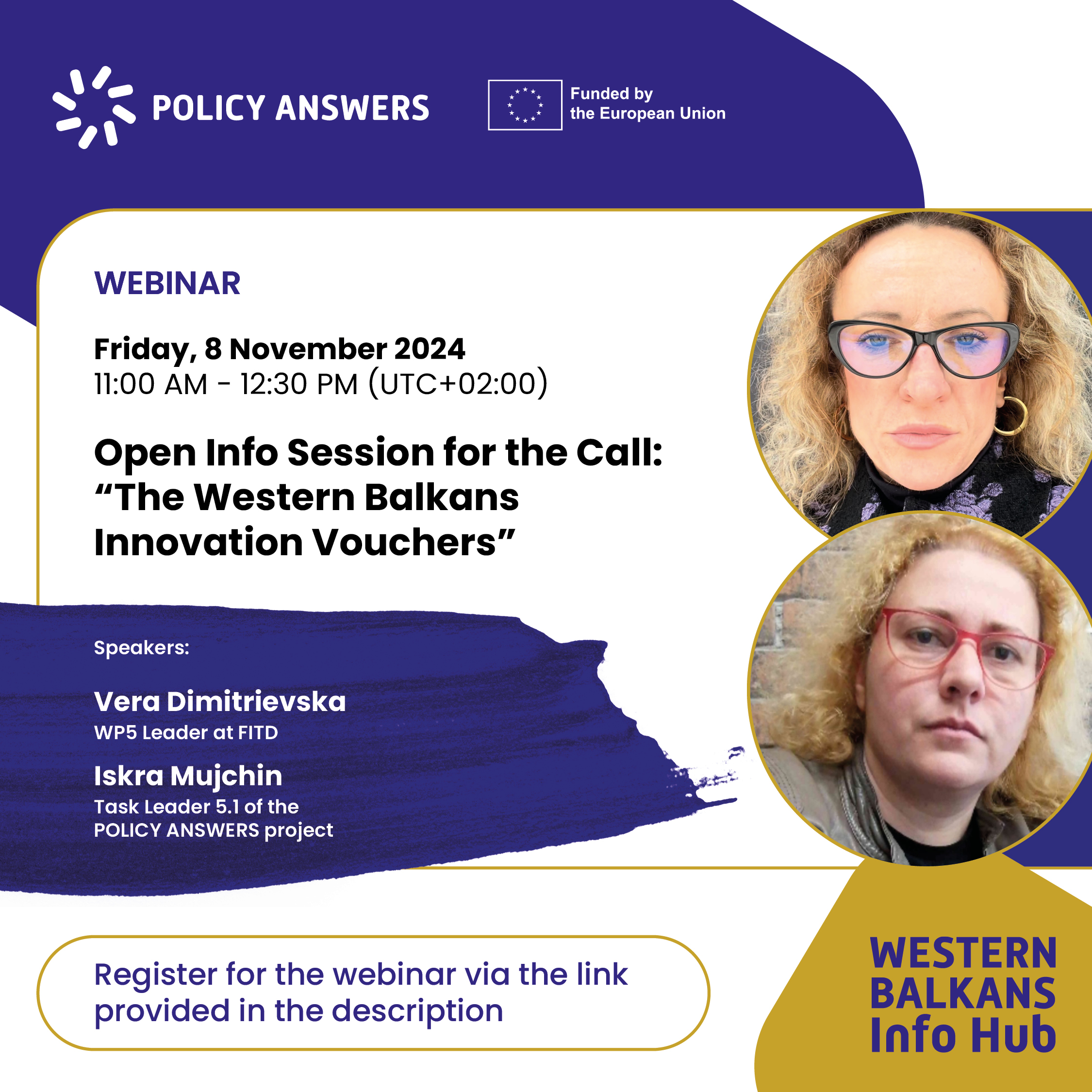 Second Open Info Session for the “Western Balkans Innovation Vouchers” Call