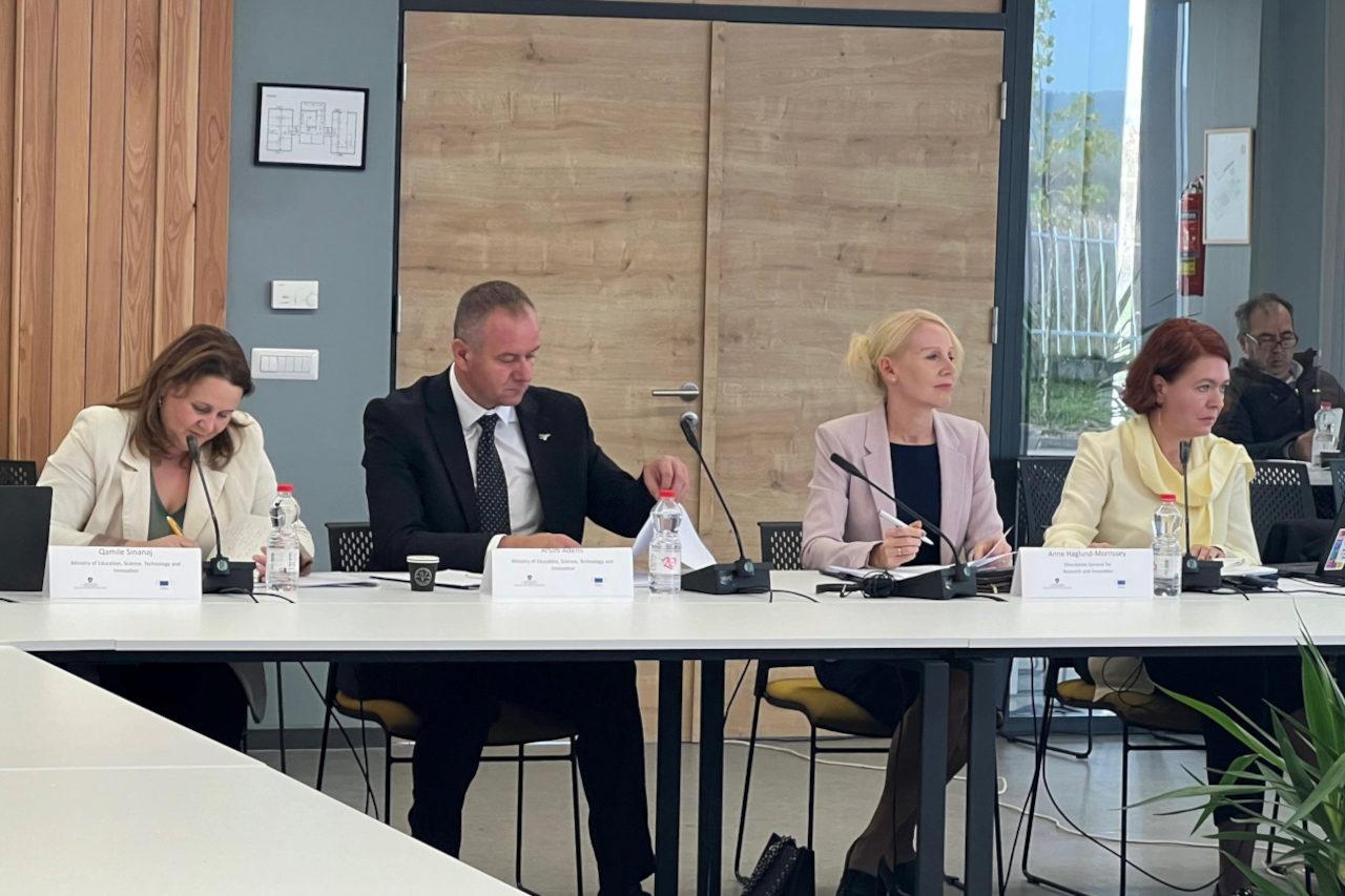 Ms Qamile Sinanaj, MESTI, Mr. Arsim Ademi, MESTI, Ms. Anne Haglund-Morrissey, EC and Ms Ludmila Nistor-Mihajlova EC. Source: https://research-and-innovation.ec.europa.eu/news/all-research-and-innovation-news/2nd-eu-kosovo-joint-research-and-innovation-committee-2024-10-08_en