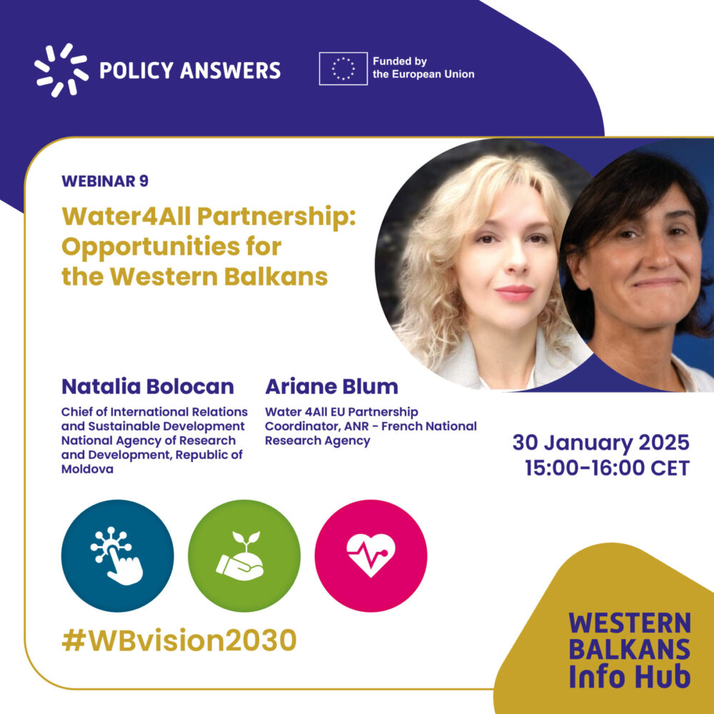 POLICY ANSWERS Webinar: Water4All EU Partnership, Opportunities for the Western Balkans