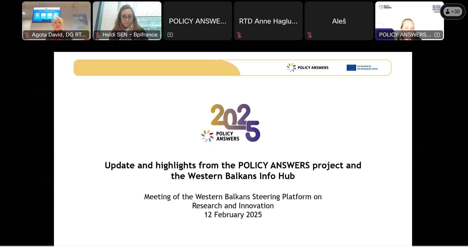 Meeting of the Western Balkans Steering Platform on Research and Innovation (February 2025)