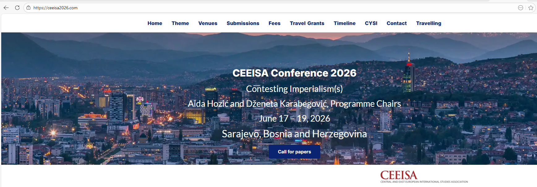 Central and East European International Studies Association (CEEISA) 2026 conference